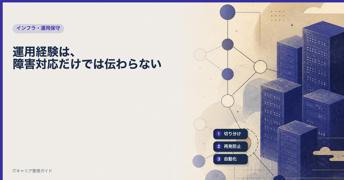 運用経験は、障害対応だけでは伝わらない｜ITキャリア整理ガイド