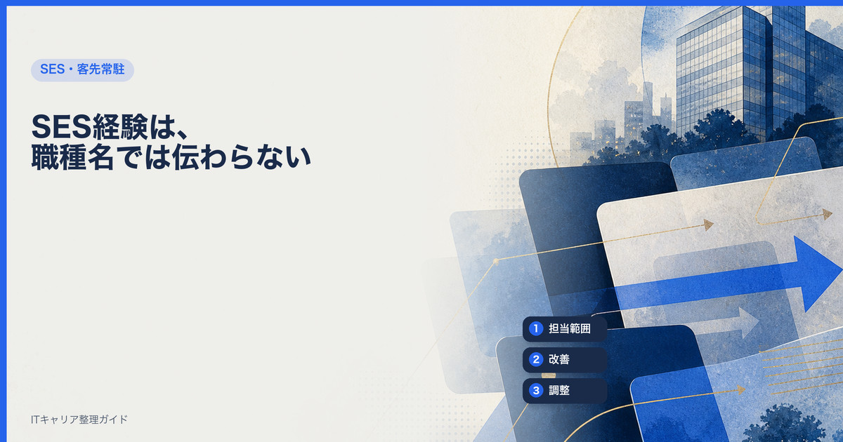 SES経験は、職種名では伝わらない｜ITキャリア整理ガイド