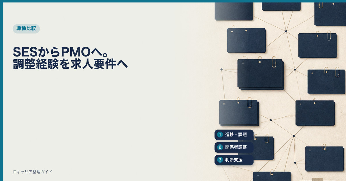 SESの調整経験とPMO求人を照合する方法｜ITキャリア整理ガイド
